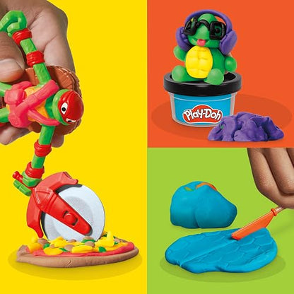 Play-Doh Hasbro Tortugas Ninjas Creaciones Cowabunga - Kit de Manualidades con 4 Figuras de Acción, 4 Accesorios y 8 Latas niños y niñas a Partir de 4 años