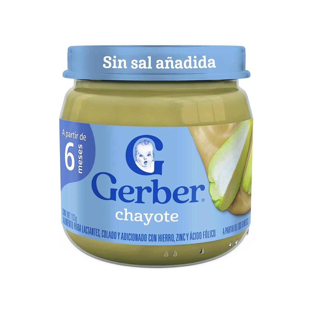 Gerber Papilla Etapa 2 Chayote, Paquete de 12 Frascos de 113 g c/u