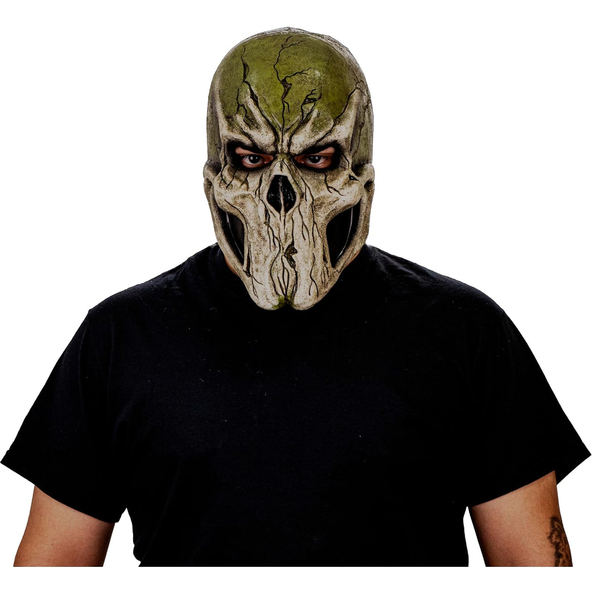 Ghoulish Productions Máscara De Látex Skull Cracks, Accesorio Látex Cosplay Calavera del Bosque, Disfraz Aterrador para Halloween y Fiestas Temáticas, Cosplay Calavera Malvada, Diseño Artesanal