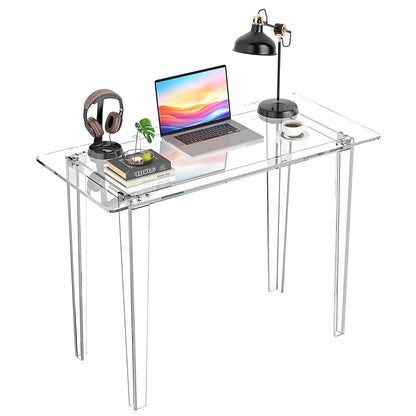 computadora acrílico, Mesa de acrílico Transparente, Mesa de Estudio Moderna para Oficina en casa, Consola Multiusos de Superficie extendida, estación de Trabajo Ligera y Resistente para Espacios