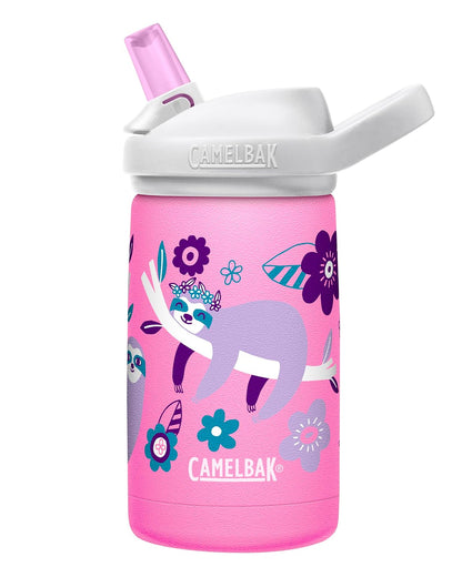 CamelBak Eddy+ Kids Botella con Popote 355 ml, Acero Inoxidable - Flowerchild Sloth