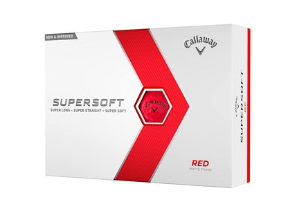 Callaway Golf Supersoft Pelotas de Golf Paquete de 12 - Rojo -