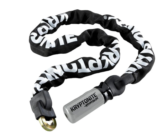 Kryptonite Kryptolok 912 - Candado de cadena para bicicleta, 4 pies de largo, cadena de acero de 9 mm, resistente antirrobo, vendido, seguro de cadena de bicicleta dorado con llaves para bicicleta,