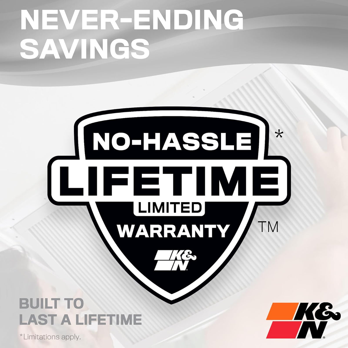 K&N - Filtro de aire para horno HVAC 20 x 25 x 1, dura toda la vida, lavable, Merv 8, el último filtro HVAC que comprarás, respira de forma segura en casa o en la oficina, HVC-8-12025