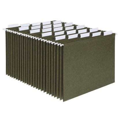 Pendaflex Essentials Hanging Folders, Letter Size, 1/5 Cut Tabs, Standard Green, 25 per Box (81602)