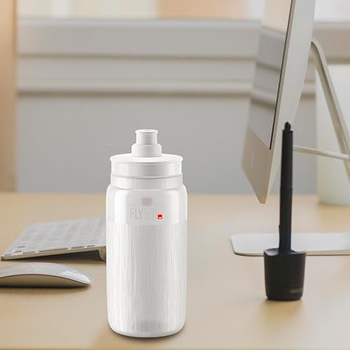 Elite Fly Botella de 550 ml (Transparente, Texturizada) – Botella Deportiva Ultraligera con válvula de Empuje