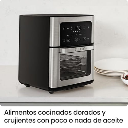 Chefman Freidora de aire 6 en 1 multifuncional XL de 13 cuartos, Asador, Deshidratador de alimentos, Horno de convección, Controles de pantalla táctil, Puerta con ventana - Acero inoxidable