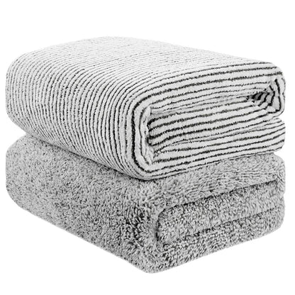 Toallas de baño de bambú, Gran tamaño de 140 cm x 74 cm, Toalla de Microfibra para el Cuerpo, Juegos de Toallas para Limpieza de baño, superabsorbentes y de Secado rápido para Gimnasio, 2 Unidades