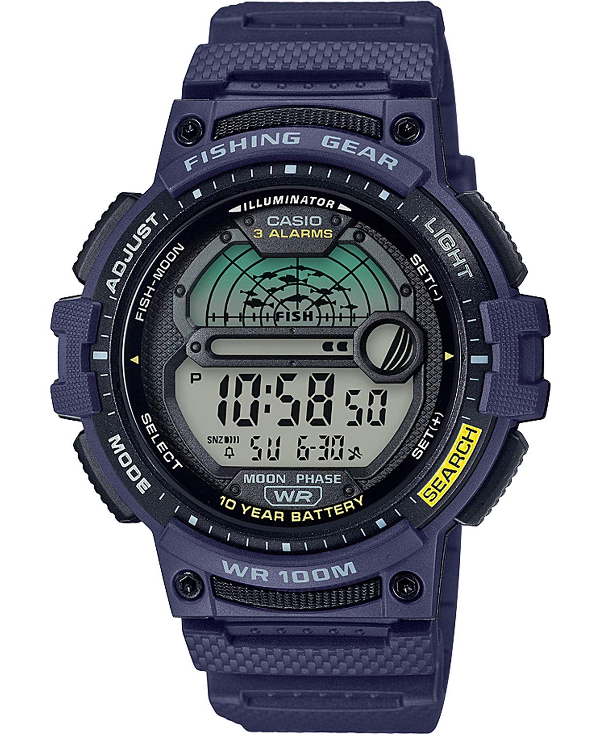 Casio Reloj de cuarzo con batería de 10 años y correa de resina, azul, 24,1 (modelo: WS-1200H-2AVCF)