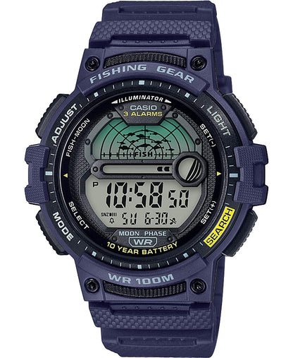 Casio Reloj de cuarzo con batería de 10 años y correa de resina, azul, 24,1 (modelo: WS-1200H-2AVCF)