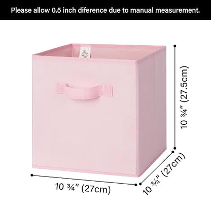 GRANNY SAYS Cubos Almacenaje, Pack de 6 Cubos de Almacenamiento 27x27, Cajas Almacenaje Tela, Cestas Organizadoras, Cajas Organizadoras Plegable, Kallax Accesorios, Cajas para Estanterias, Rosa