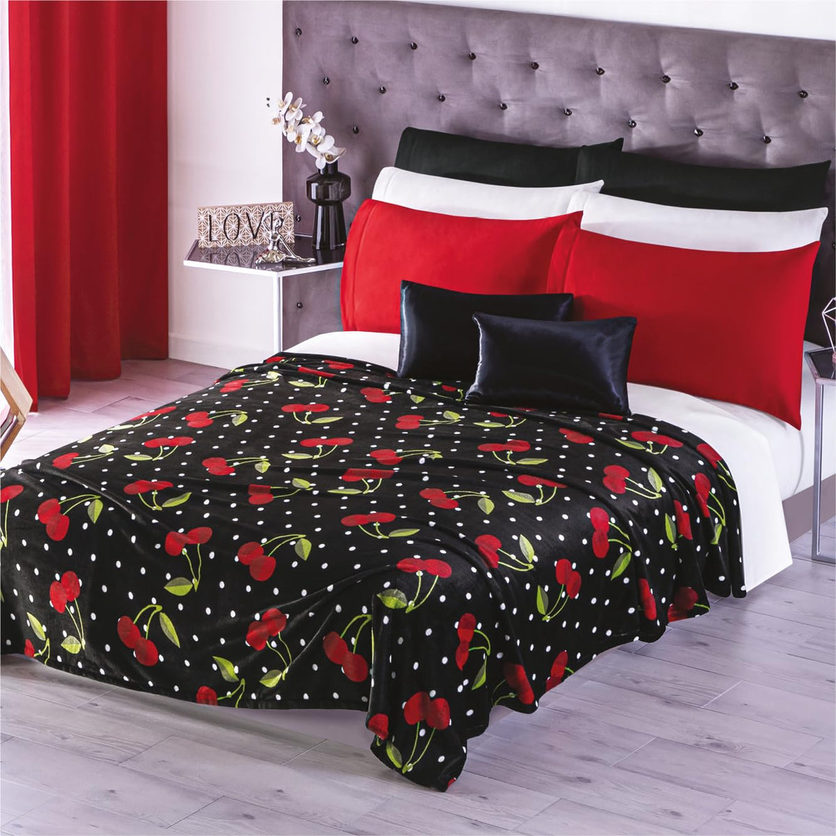 Colchas Concord Cobertor Ultrasuave, Matrimonial, Negro