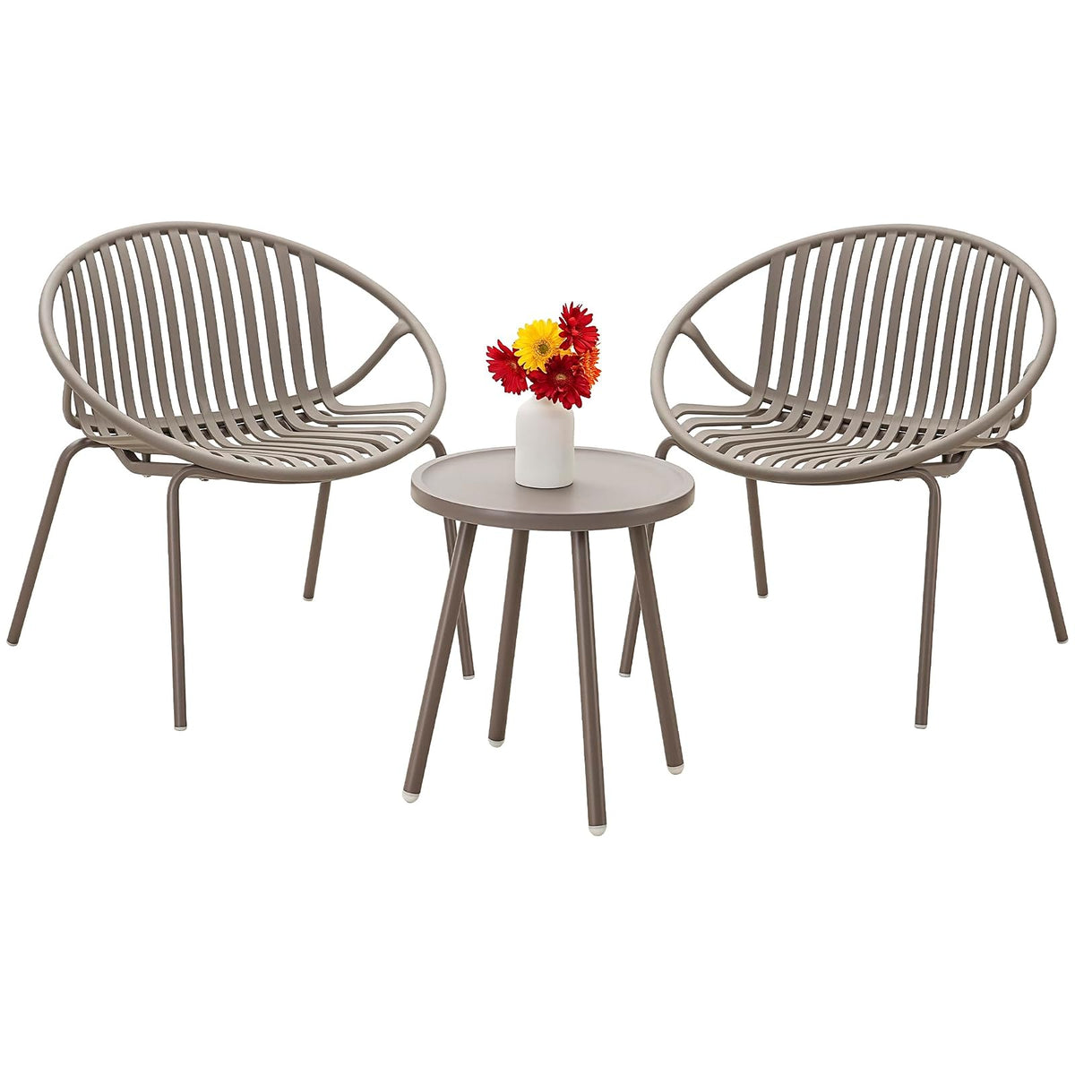 Werph - Juego de Muebles de Patio, 3 Piezas para Exteriores con Mesa y sillas de bistró, Juego de 2 Unidades, Juego de Patio al Aire última intervensión con sillas de Porche y Mesa, Juego de