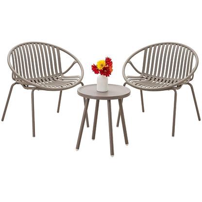 Werph - Juego de Muebles de Patio, 3 Piezas para Exteriores con Mesa y sillas de bistró, Juego de 2 Unidades, Juego de Patio al Aire última intervensión con sillas de Porche y Mesa, Juego de
