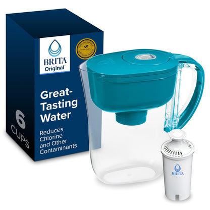 Brita - Jarra de filtro de agua Metro con indicador de cambio de luz inteligente, sin BPA, reemplaza 1.800 botellas de agua de plástico al año, dura dos meses, incluye 1 filtro, pequeño, capacidad de