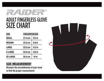 Raider Guantes sin Dedos de Piel BCS-500-M, Negro, M