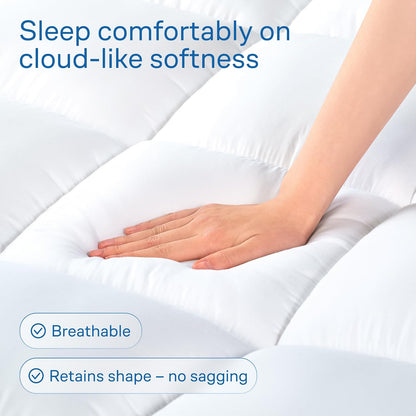 Niagara Sleep Solution Cubrecolchón Individual de Tela cepillada Suave de 39 x 75 Pulgadas, Banda de Anclaje Alternativa Acolchada de 4 Esquinas, Protector elástico mejorador Extra Profundo