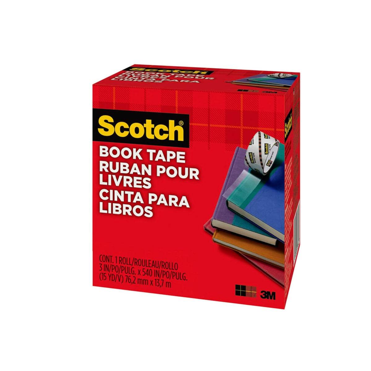 Scotch 845 - Cinta para libros, Transparente, 3 Inches x 15 Yards
