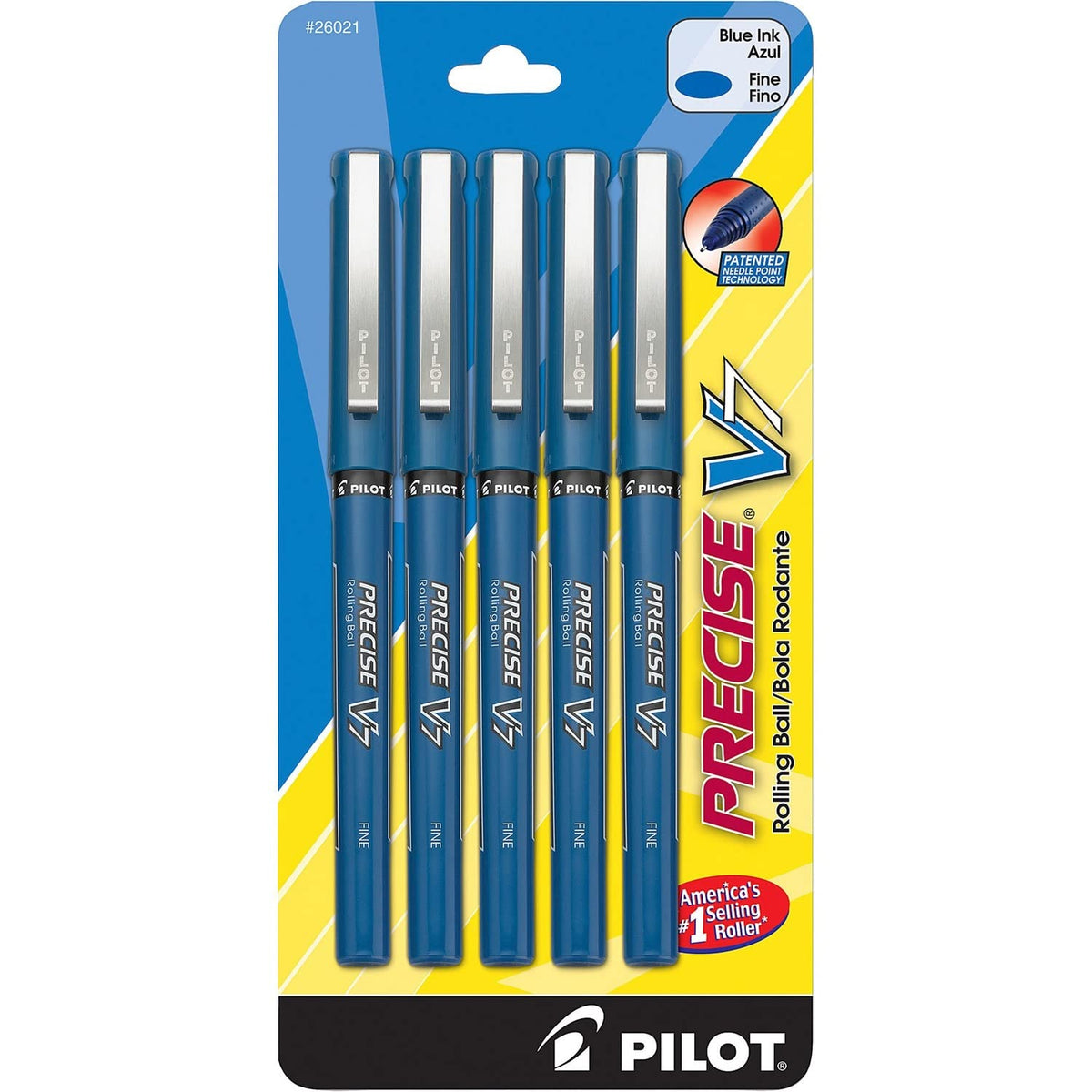 Pilot Precise V7 Stick Bolígrafo Punta Fina 0.7 mm - Paquete-de-5 - Azul