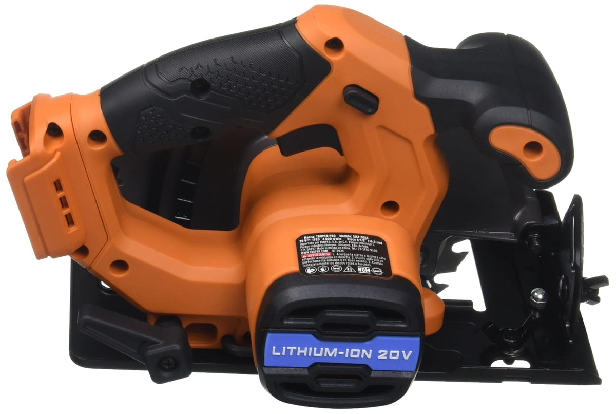 Truper Pro SICI-20AS, Sierra circular 6-1/2", 20V, solo herramienta, sin accesorios