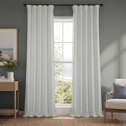 Half Price Drapes Cortina de Lino Sintético para Oscurecer - 127An x 213.4Al cm (1 Paneles) - Ostra