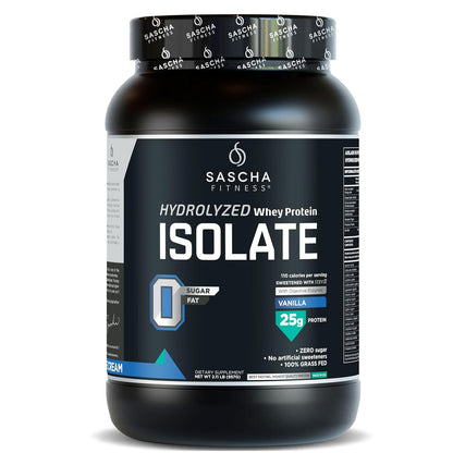 Sascha Fitness Suplemento Alimenticio Proteína sabor Vainilla, 907 gr