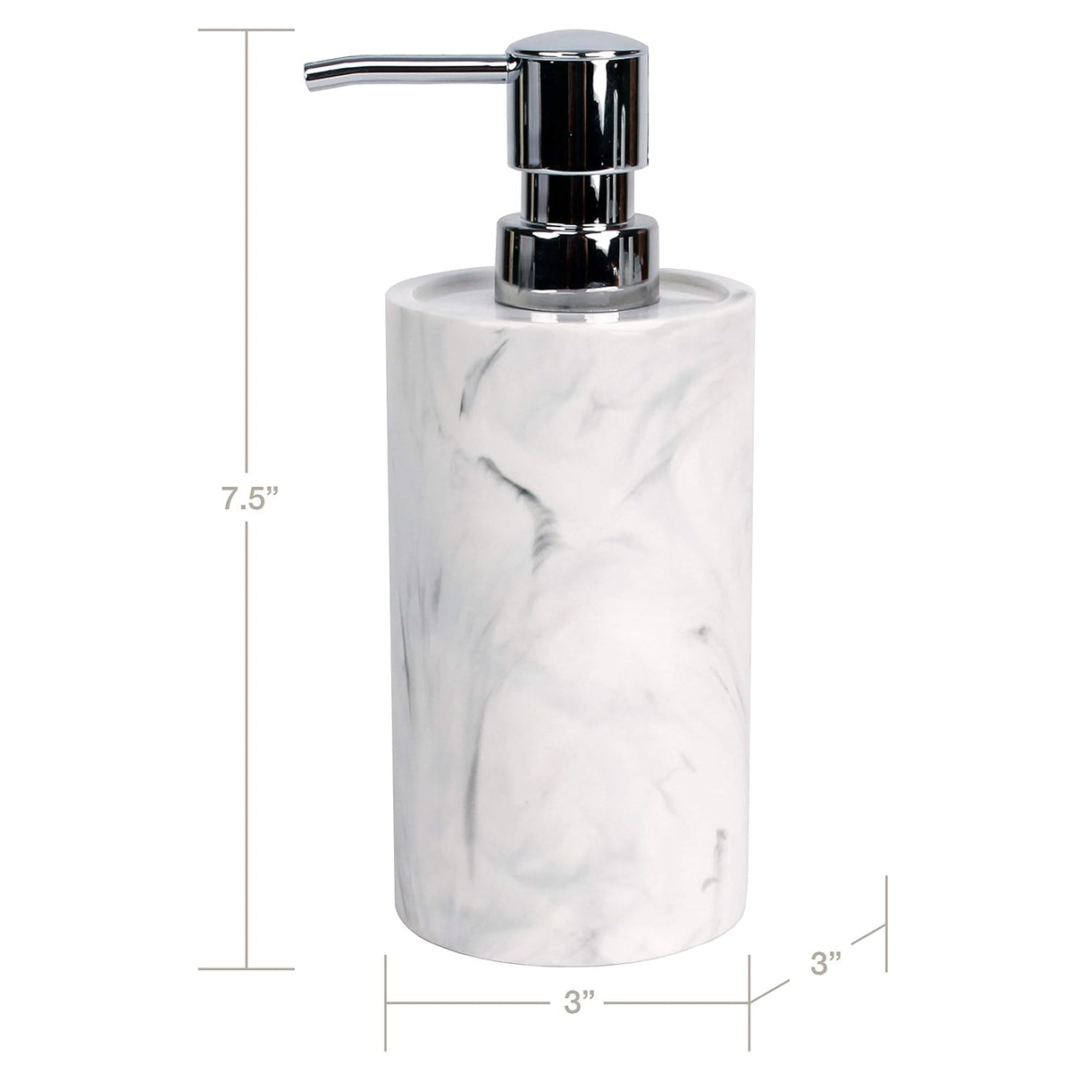SKL Home by Saturday Knight Ltd. Remolino de mármol, Dispensador de loción/jabón, Blanco, 1