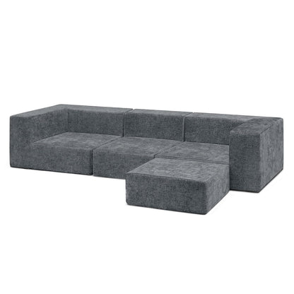 Delta Children Sofá Modular Cozee de 4 Piezas - Color: Gris