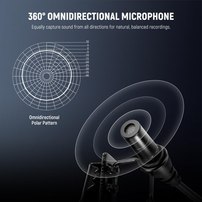 NEEWER ø4mm Mini Micrófono Solapa (Paquete de 2), Clip On Mic Solapa Condensador Cable con 5ft/1.5m 3.5mm Conector TRS, Compatible con dji Mic 2 Rode Wireless Go II CM28 CM31 Cámara, LM8