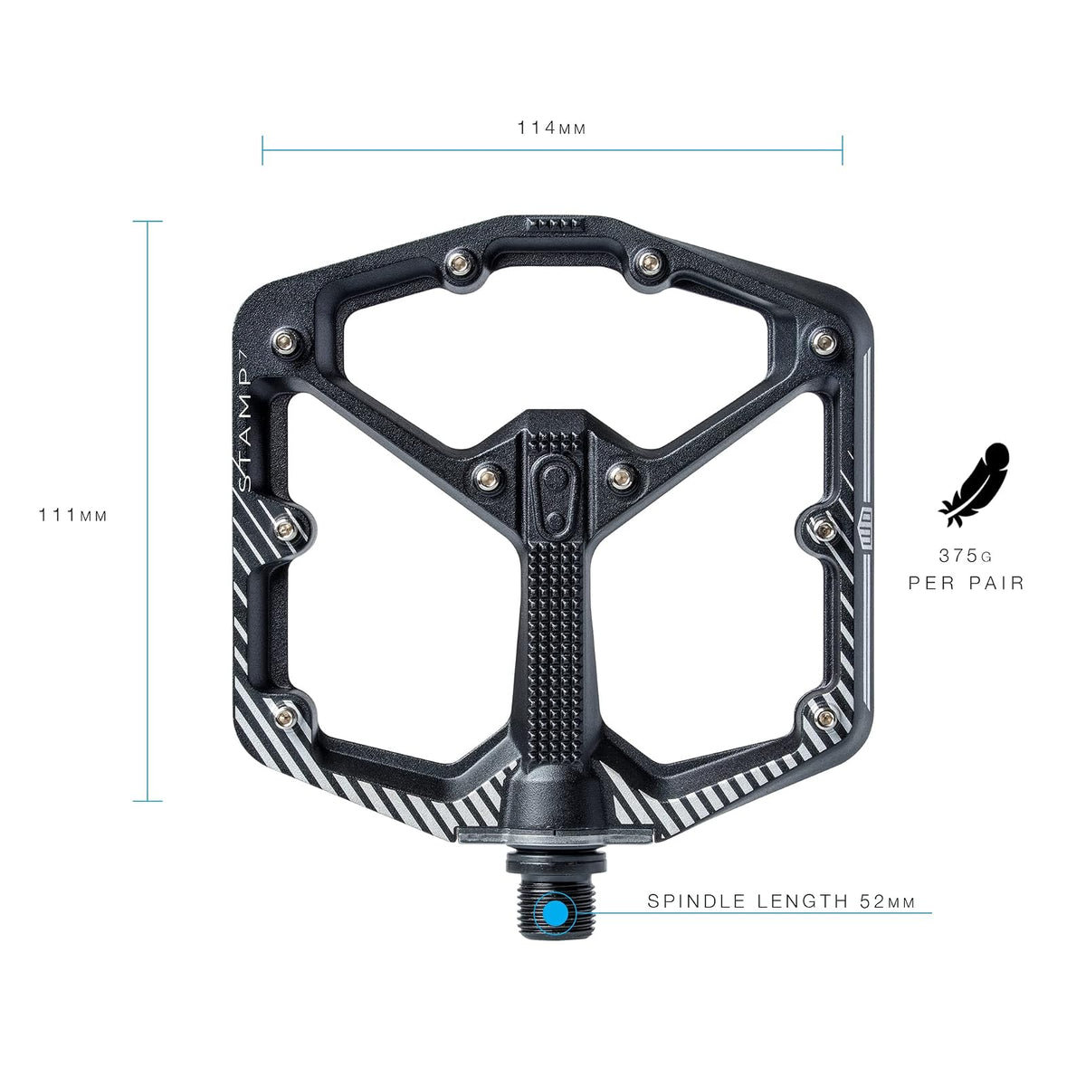 Crank Brothers Stamp 2 - Pedal grande para cuerpo crudo, color negro