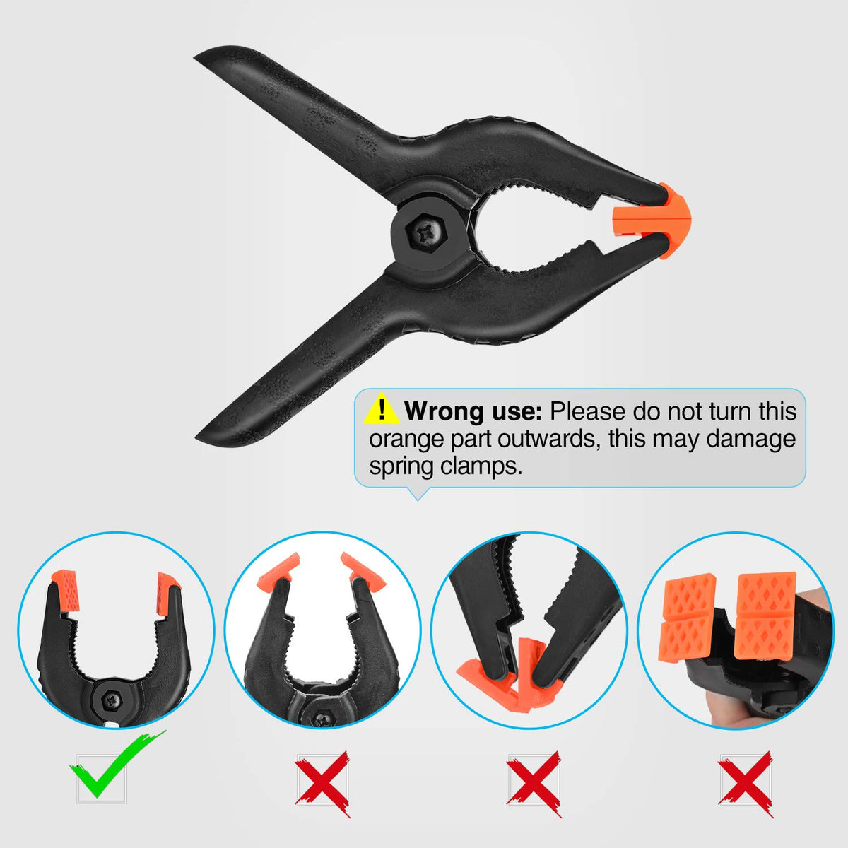 Yesker Abrazaderas de Resorte para Telón de Fondo - Paquete de 8, Clips Resistentes de Nailon de 4.4 Pulgadas para Soporte de Fondo, Estudio Fotográfico, Fotografía, Pantalla Chromakey, Trabajo en