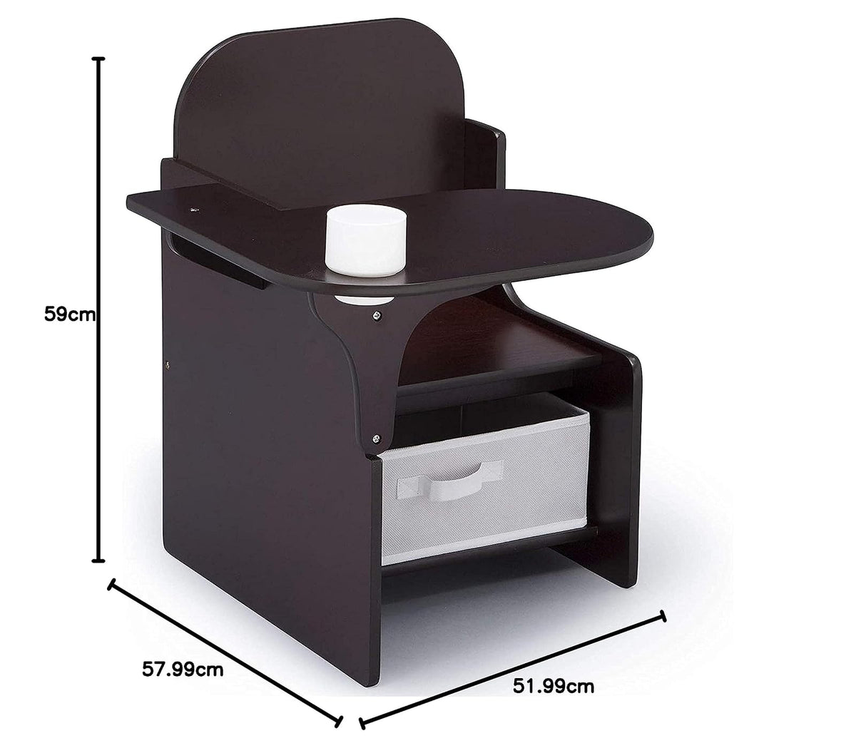 Delta Children MySize Chair Desk With Storage Bin, Dark Chocolate