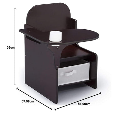 Delta Children MySize Chair Desk With Storage Bin, Dark Chocolate