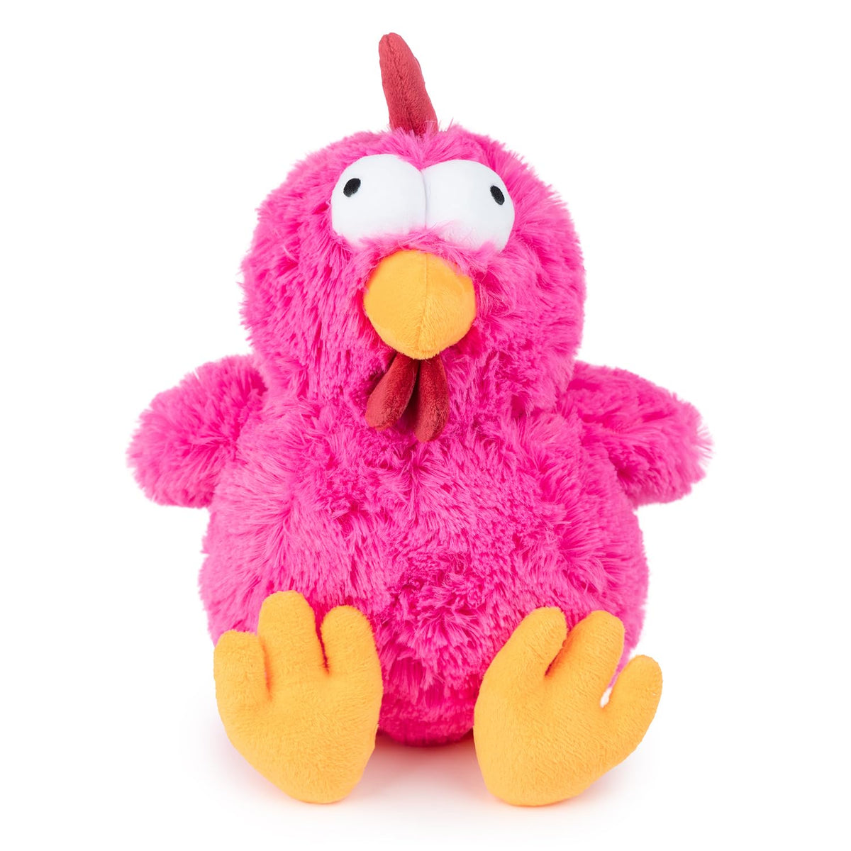 Best Pet Supplies Juguete de Piel Sin Relleno 2 en 1 para Perro - Cluck (Fucsia) - Large