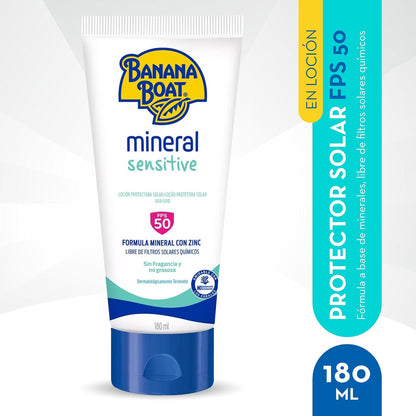 Banana Boat, Protector Solar Mineral Sensitive 50 FPS 180 ml