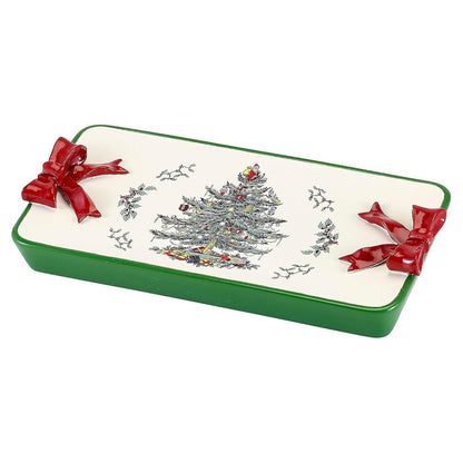 Spode - Jabonera, Accesorios de baño de Resina, decoración del hogar de día Festivo (colección de árbol de Navidad) - 6.3" x 4.7" x 10.6" - Rojo