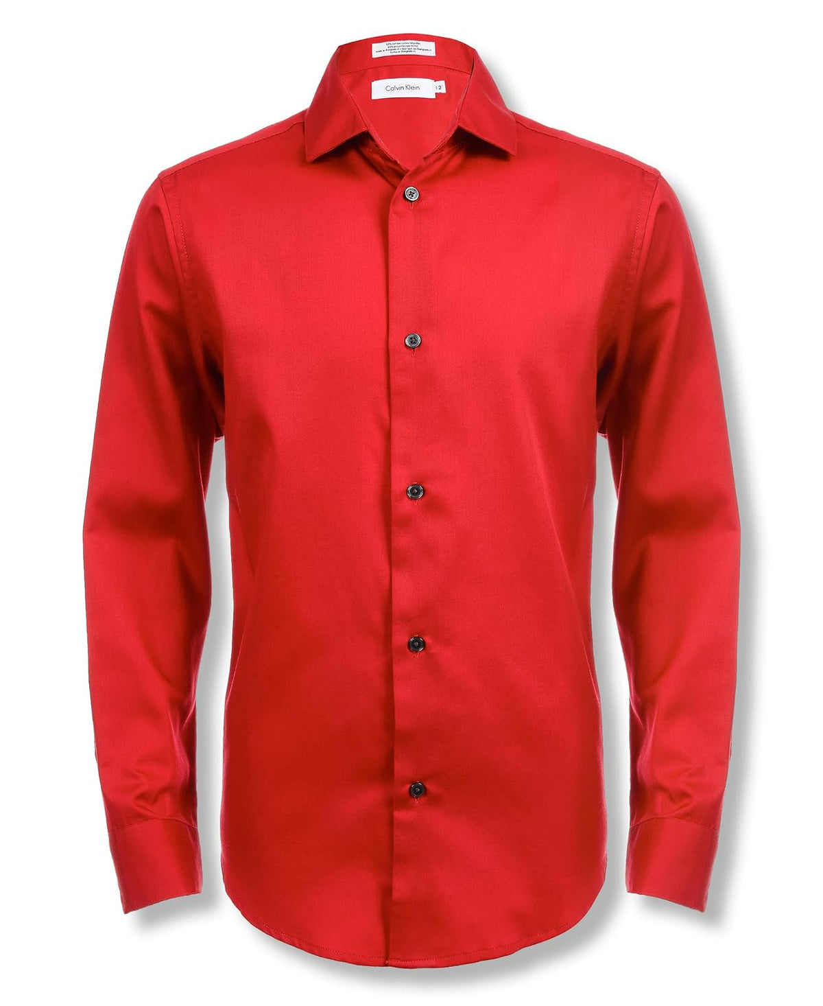 Calvin Klein camisa de vestir de manga larga para niño - 8 - Rojo oscuro