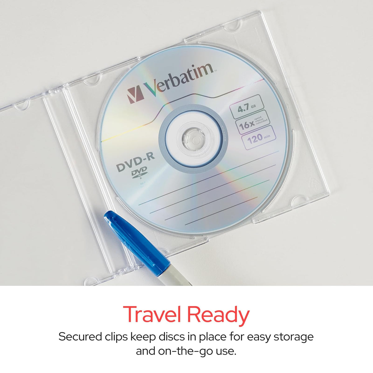 Verbatim - Fundas para CD DVD Blu-Ray transparentes y delgadas, 5,2 mm, paquete de 25