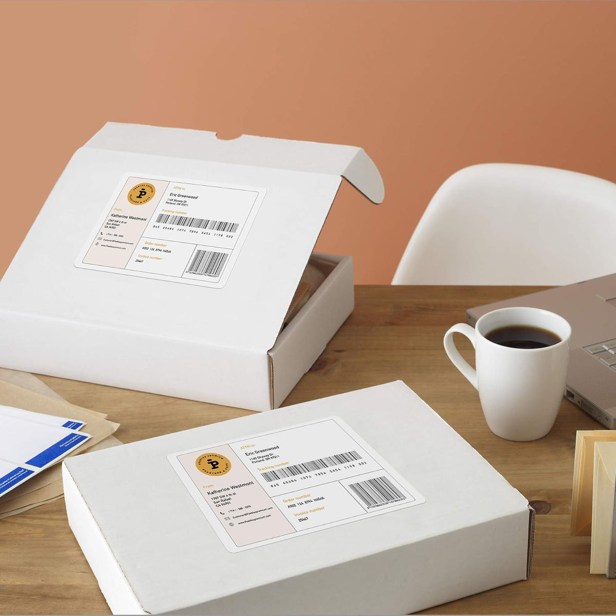 Avery 95935 Etiquetas de envío imprimibles con Sure Feed, 3.5 x 5 pulgadas, blancas, 1000 etiquetas de correo en blanco