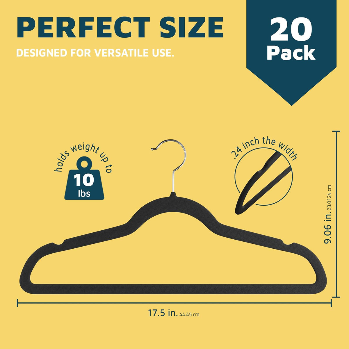 Lifemaster - Juego de 20 Perchas de plástico Antideslizante de Terciopelo con Gancho Giratorio de 360°, Ahorro de Espacio, diseño Elegante, Acabado de Terciopelo Suave, construcción Ligera, Color