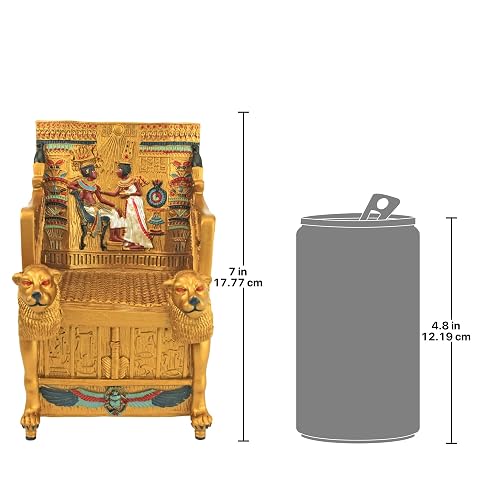 Decoración – Cajita de King Tut Trono Caja de joyería Egipcio – Egipcio estatuas