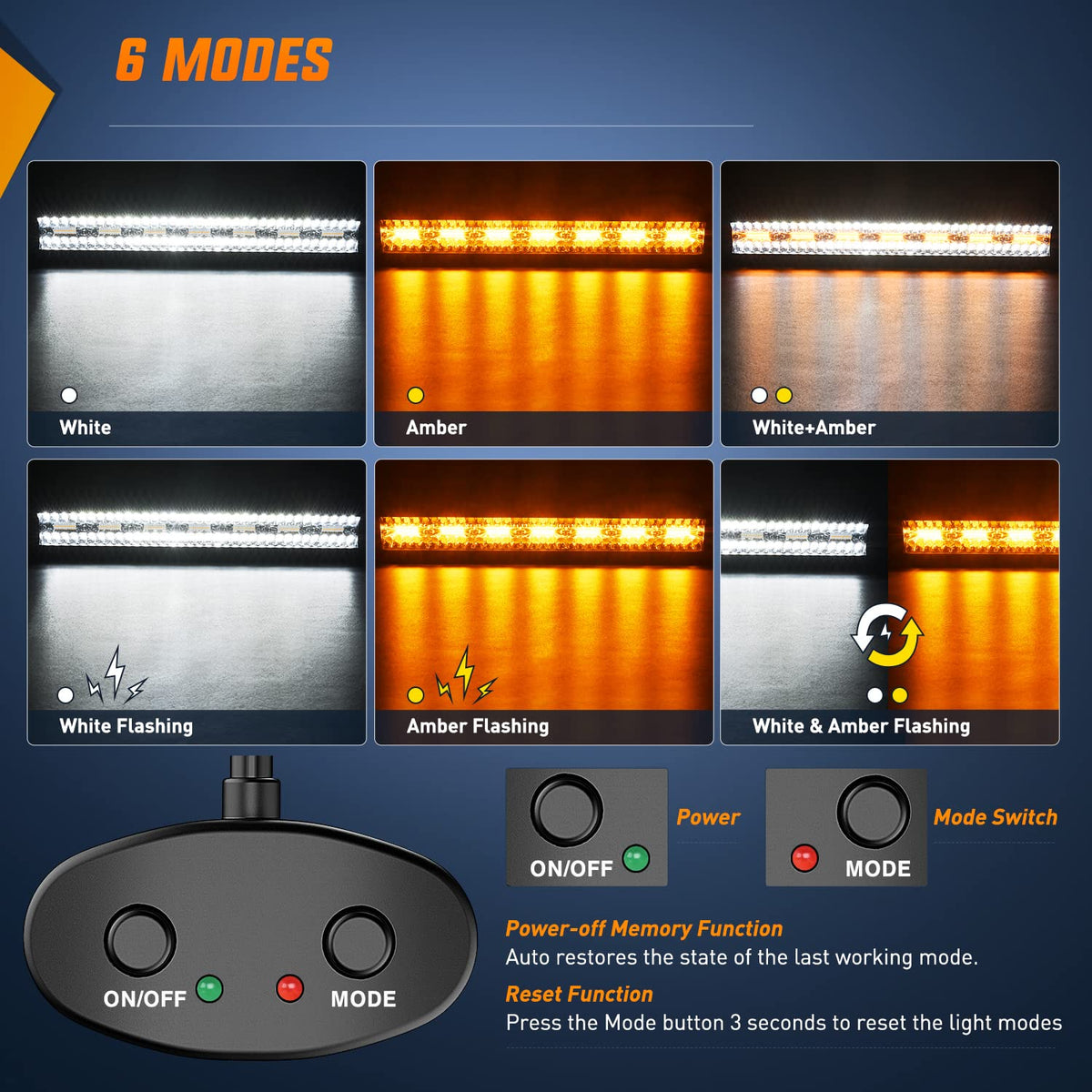 Nilight 20Inch 420W LED Light Bar 2PCS 4Inch 60W Light Pods Amber White Strobe 6 Modes Memory Function Reset Function Off Road Truck with 16AWG Wiring Harness Kit-3 Lead, 2 Years Warranty