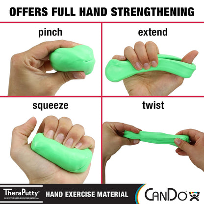 CanDo TheraPutty - Masilla de ejercicio de mano estándar para rehabilitación, ejercicios, terapia de manos, terapia ocupacional, fortalecimiento de manos, mejora las habilidades motoras, alivio del estrés