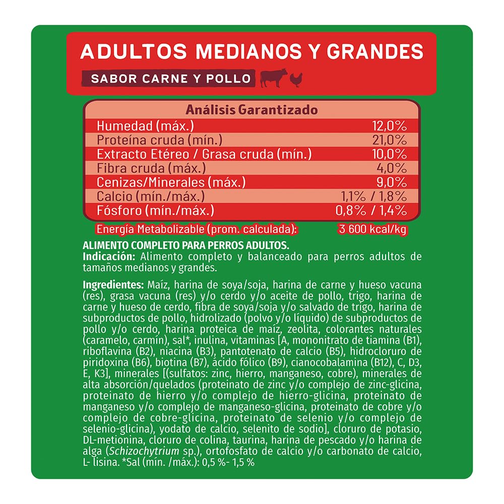 Purina Dog Chow Adulto Raza Medina y Grande Sabor Carne y Pollo 7.5Kg