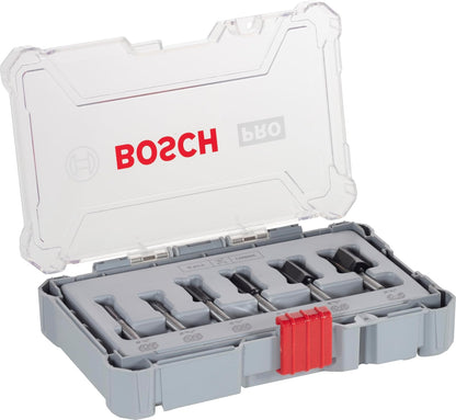 Bosch Juego de fresas rectas Standard vástago de 1/4'' 6 pzs
