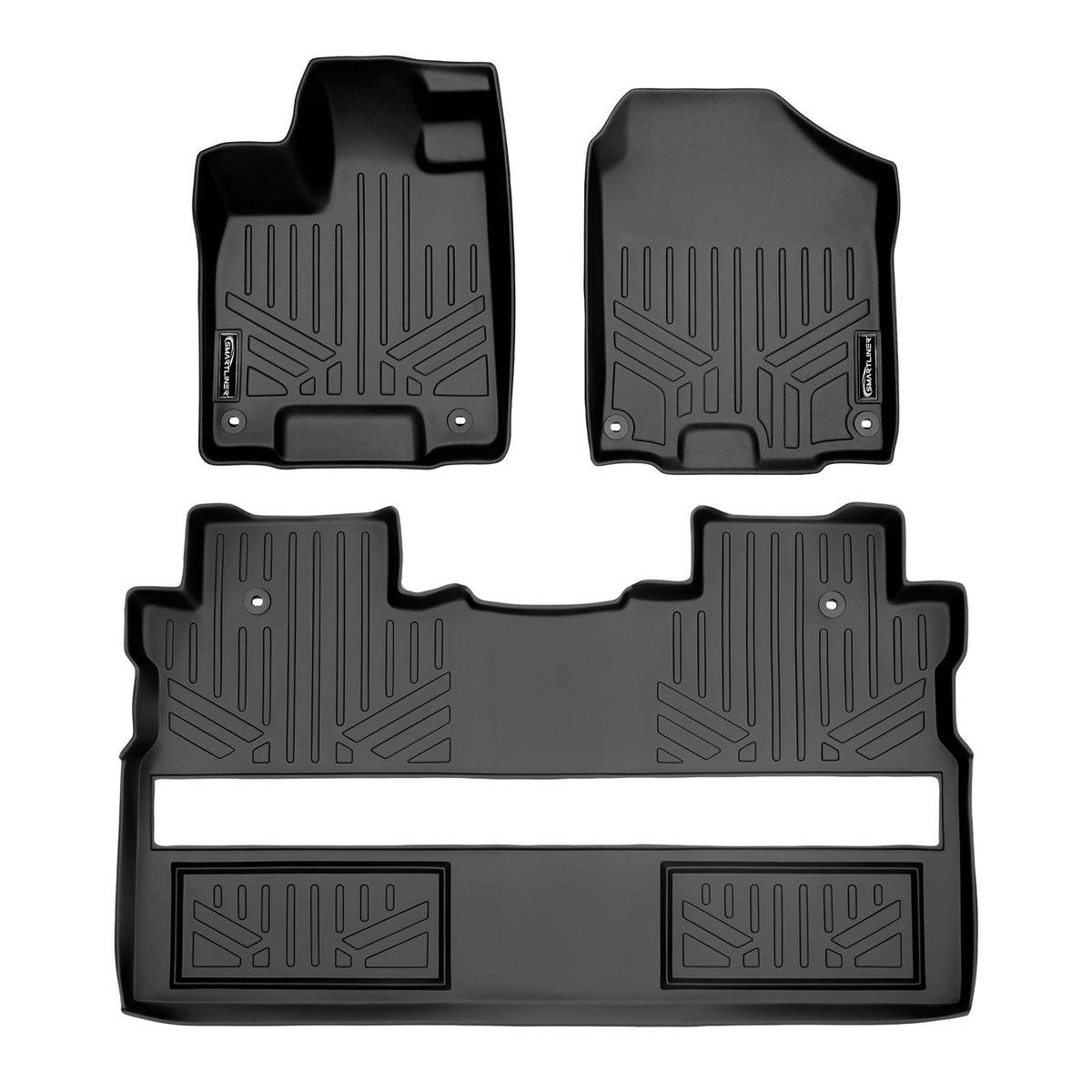 MAX LINER Juego de Alfombrillas de 2 Filas de Ajuste Personalizado para Honda Ridgeline 2017-2025, Negro, A0240/B0240