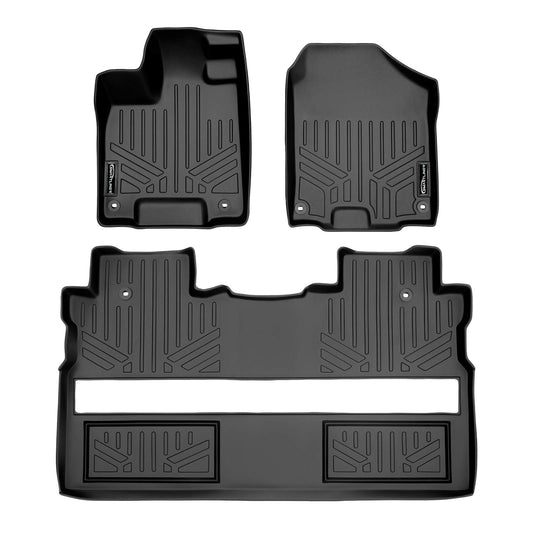 MAX LINER Juego de Alfombrillas de 2 Filas de Ajuste Personalizado para Honda Ridgeline 2017-2025, Negro, A0240/B0240