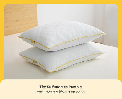 Nooz Almohadas Pack de 2 Adaptables Estándar Memory Foam Ajustables Altura Personalizable Soporte Cuello