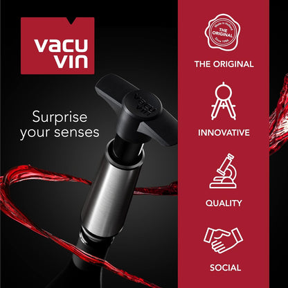 Vacu Vin 0086341 Tapones para vino, gris, Set de 6