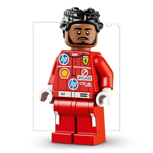 Lego Editions Scuderia Ferrari HP: Casco de Lewis Hamilton – Decoración Deportiva y Artículo de Colección de F1 – Set para Construir y Exhibir – Casco Lego y Minifigura – 43022